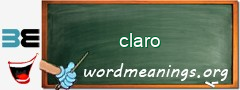 WordMeaning blackboard for claro